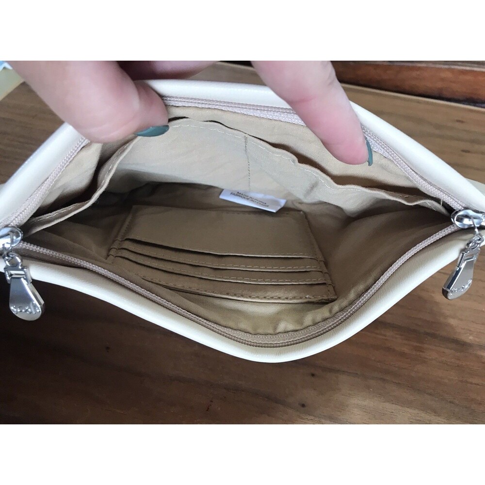 The Sash Vegan Leather Cross Body Bag Off White Signature Travel - Picture 5 of 6